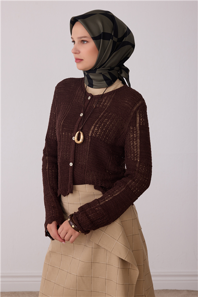 Haki Soyut Desen %100 Twill İpek Eşarp 4429-39