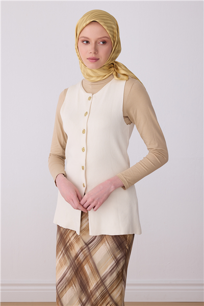 Sarı Geometrik Desen %100 Twill İpek Eşarp 4325-06