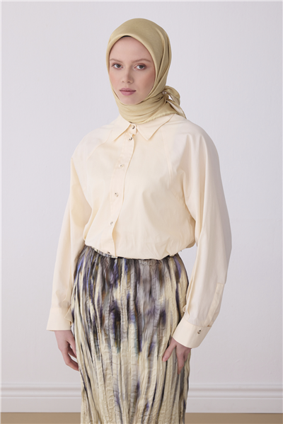 Sarı Klasik Desen %100 Twill İpek Eşarp 4305-04