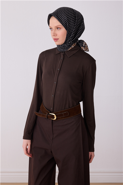 Siyah Klasik Desen %100 Twill İpek Eşarp 4326-02