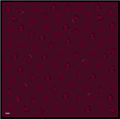 Bordo Geometrik Desen %100 Twill İpek Eşarp 4427-31