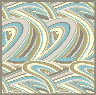 Cam göbeği Geometrik Desen %100 Twill İpek Eşarp 4311-34