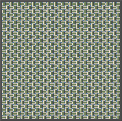 Çok Renkli Geometrik Desen %100 Twill İpek Eşarp 4407-84