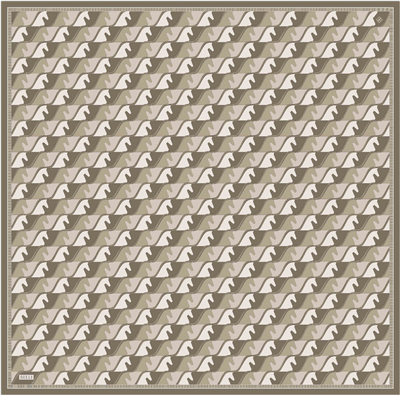 Çok Renkli Geometrik Desen %100 Twill İpek Eşarp 4406-86