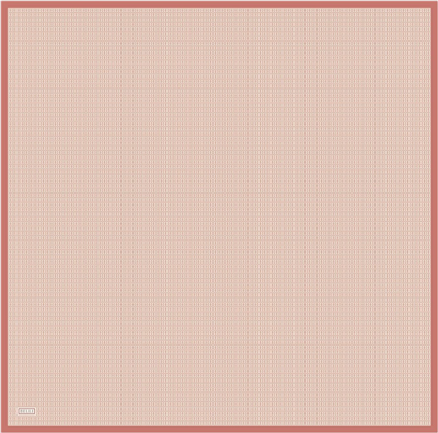 Çok Renkli Monogram Desen %100 Twill İpek Eşarp 4321-84