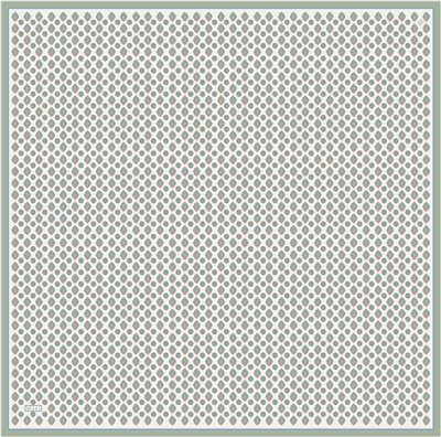 Ekru Etnik Desen %100 Twill İpek Eşarp 4308-87