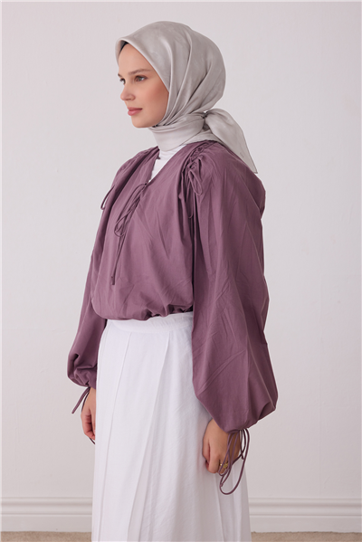 Ekru Soyut Desen %100 Twill İpek Eşarp 4428-06
