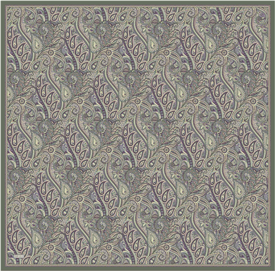 Füme Etnik Desen %100 Twill İpek Eşarp 4404-82