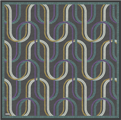 Füme Geometrik Desen %100 Twill İpek Eşarp 4424-80
