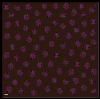 Kahverengi Geometrik Desen %100 Twill İpek Eşarp 4427-33