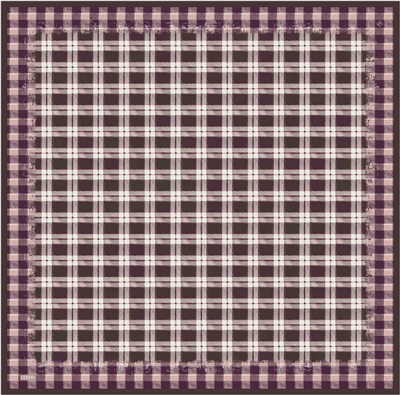 Kahverengi Geometrik Desen %100 Twill İpek Eşarp 4421-54