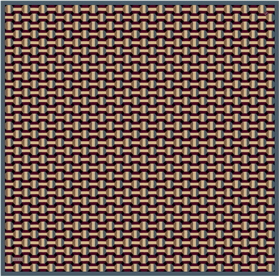 Kahverengi Geometrik Desen %100 Twill İpek Eşarp 4407-02
