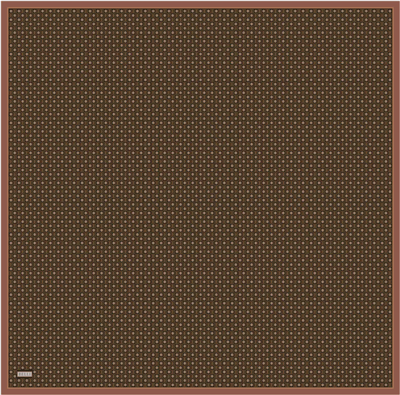 Kahverengi Monogram Desen %100 Twill İpek Eşarp 4418-53