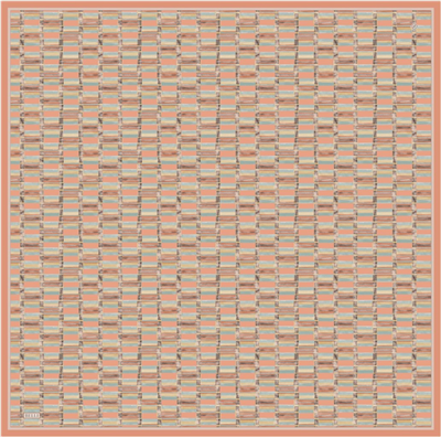 Kiremit  Geometrik Desen %100 Twill İpek Eşarp 4302-81