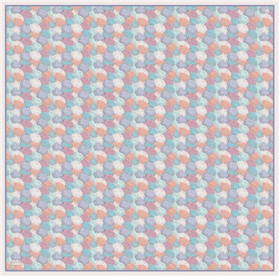 Kırmızı Çok Renkli Obje Desen %100 Twill İpek Eşarp 4313-34