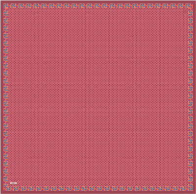 Kırmızı Klasik Desen %100 Twill İpek Eşarp 4326-33