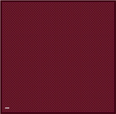 Kırmızı Monogram Desen %100 Twill İpek Eşarp 4418-55