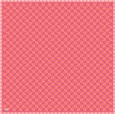 Kırmızı Obje Desen %100 Twill İpek Eşarp 4322-31