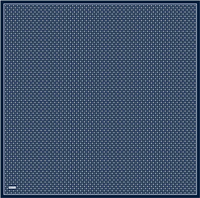 Lacivert Monogram Desen %100 Twill İpek Eşarp 4418-05