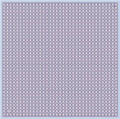 Lila Etnik Desen %100 Twill İpek Eşarp 4308-35