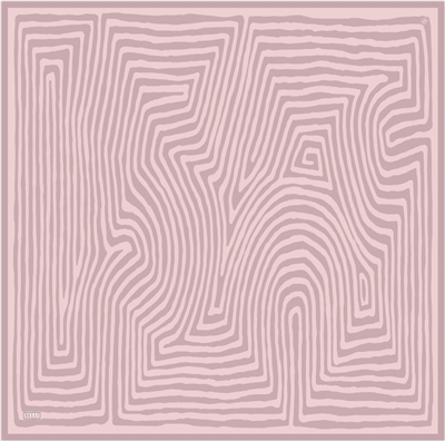 Lila Geometrik Desen %100 Twill İpek Eşarp 4325-01