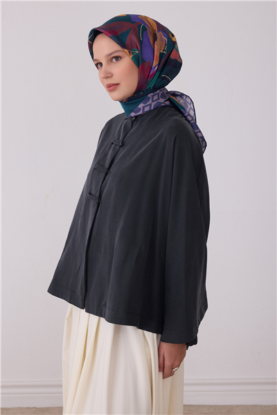 Mavi Çiçek Deseni %100 Twill İpek Eşarp 4426-36