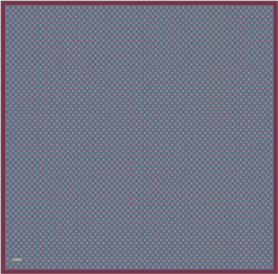 Mavi Monogram Desen %100 Twill İpek Eşarp 4418-82