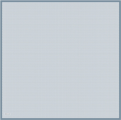 Mavi Monogram Desen %100 Twill İpek Eşarp 4321-56