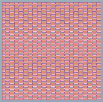 Mercan Çok Renkli Geometrik Desen %100 Twill İpek Eşarp 4302-80