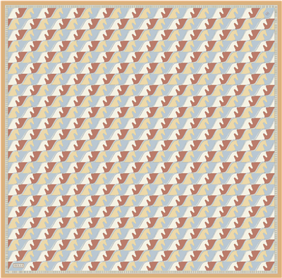 Mint Geometrik Desen %100 Twill İpek Eşarp 4406-85