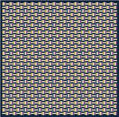 Mor Geometrik Desen %100 Twill İpek Eşarp 4407-85