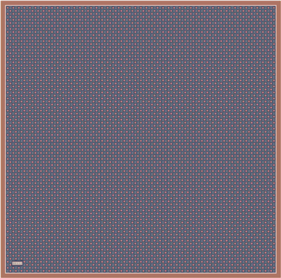 Mor Monogram Desen %100 Twill İpek Eşarp 4418-37