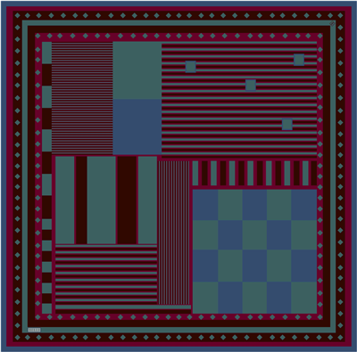 Mürdüm Geometrik Desen %100 Twill İpek Eşarp 4401-81