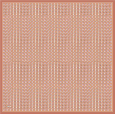 Oranj Etnik Desen %100 Twill İpek Eşarp 4308-33