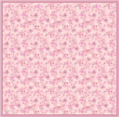 Pembe Çiçek Desen %100 Twill İpek Eşarp 4319-04
