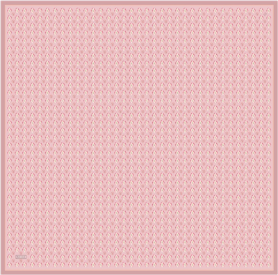 Pembe Etnik Desen %100 Twill İpek Eşarp 4308-03