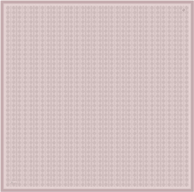 Pembe Geometrik Desen %100 Twill İpek Eşarp 4425-02