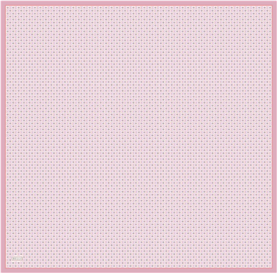 Pembe Monogram Desen %100 Twill İpek Eşarp 4418-80