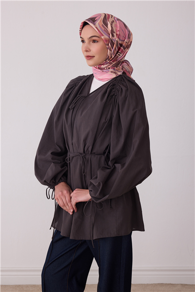 Pembe Soyut Desen %100 Twill İpek Eşarp 4417-04