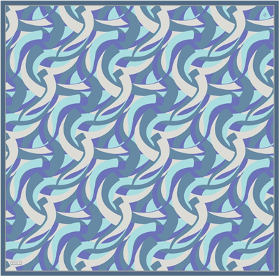Saks Çok Renkli Geometrik Desen %100 Twill İpek Eşarp 4327-51
