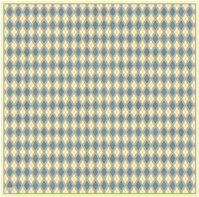 Sarı Geometrik Desen %100 Twill İpek Eşarp 4408-86