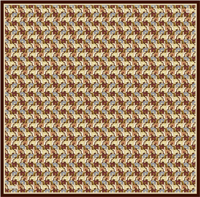 Sarı Geometrik Desen %100 Twill İpek Eşarp 4402-02