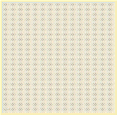 Sarı Monogram Desen %100 Twill İpek Eşarp 4418-85