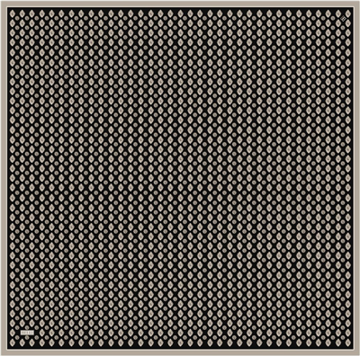 Siyah Etnik Desen %100 Twill İpek Eşarp 4308-85