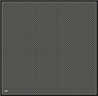 Siyah Monogram Desen %100 Twill İpek Eşarp 4418-83