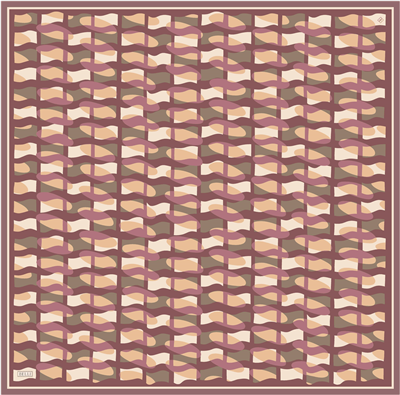 Somon Geometrik Desen %100 Twill İpek Eşarp 4420-02