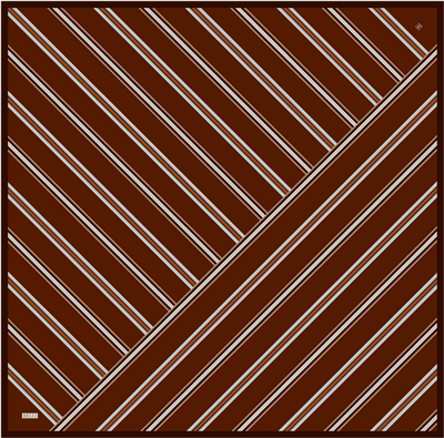 Taba Geometrik Desen %100 Twill İpek Eşarp 4405-54