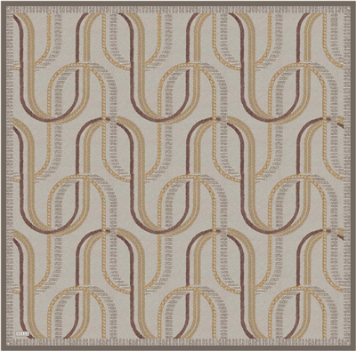 Taş Geometrik Desen %100 Twill İpek Eşarp 4424-37