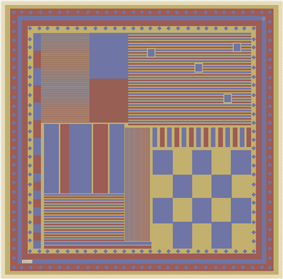 yağ yeşili Geometrik Desen %100 Twill İpek Eşarp 4401-37