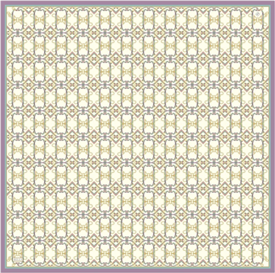 Yeşil Çok Renkli Klasik Desen %100 Twill İpek Eşarp 4328-83